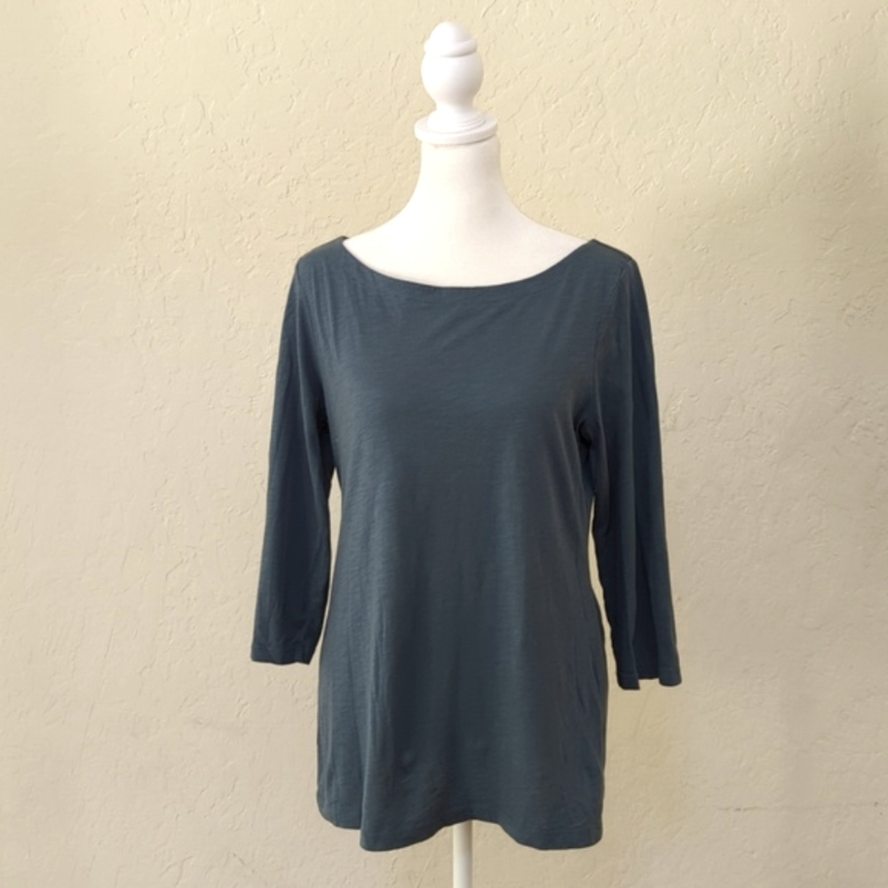 3/$20🌟 LOFT Steel Blue Classic 3/4 Sleeve Everyday Tee Size Medium
